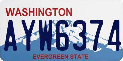 WA license plate AYW6374