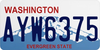 WA license plate AYW6375
