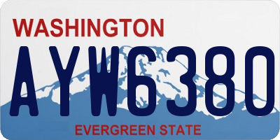 WA license plate AYW6380