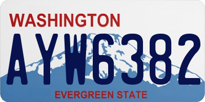 WA license plate AYW6382