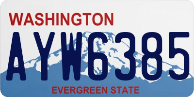 WA license plate AYW6385