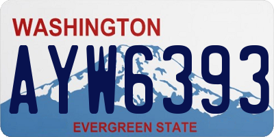 WA license plate AYW6393