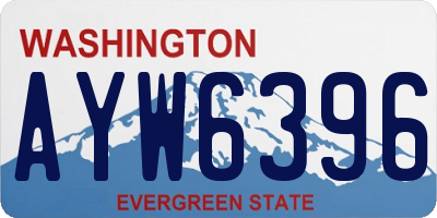 WA license plate AYW6396