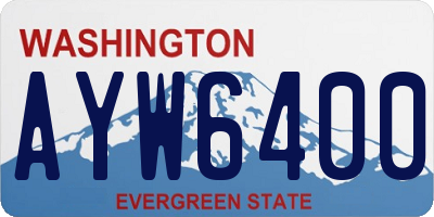 WA license plate AYW6400