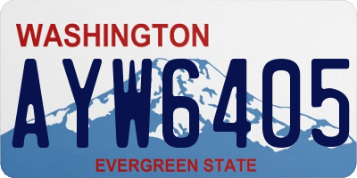 WA license plate AYW6405