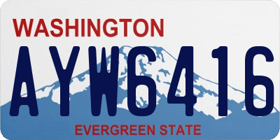 WA license plate AYW6416