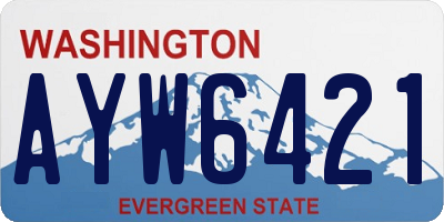 WA license plate AYW6421