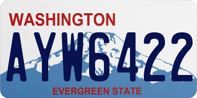 WA license plate AYW6422