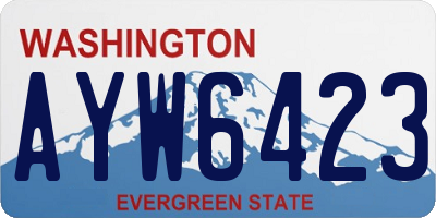 WA license plate AYW6423