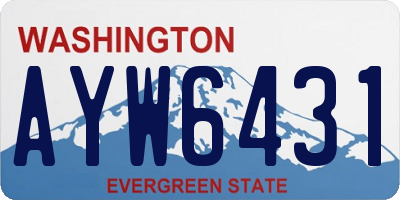 WA license plate AYW6431