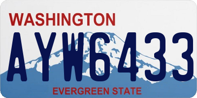 WA license plate AYW6433