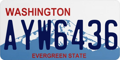 WA license plate AYW6436