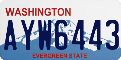 WA license plate AYW6443