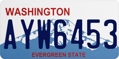 WA license plate AYW6453