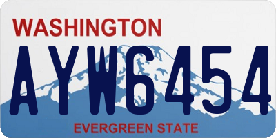 WA license plate AYW6454