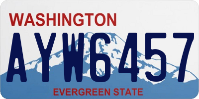 WA license plate AYW6457