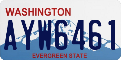 WA license plate AYW6461