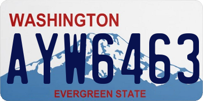 WA license plate AYW6463