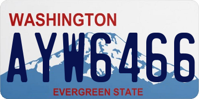 WA license plate AYW6466