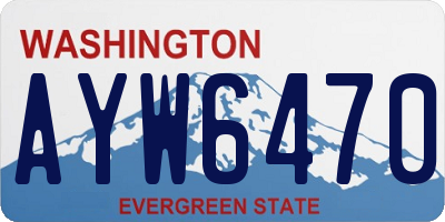 WA license plate AYW6470