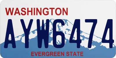 WA license plate AYW6474
