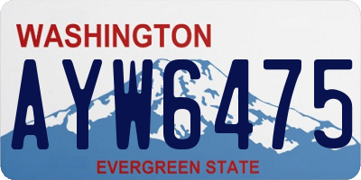 WA license plate AYW6475