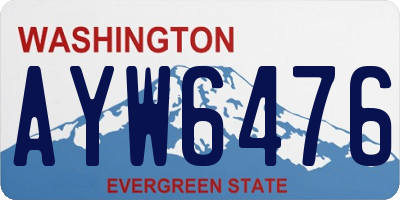 WA license plate AYW6476