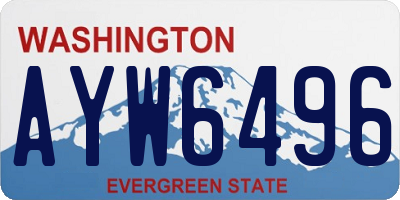 WA license plate AYW6496