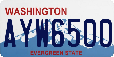 WA license plate AYW6500
