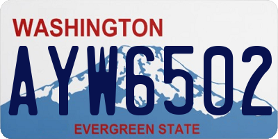 WA license plate AYW6502
