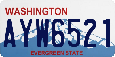 WA license plate AYW6521