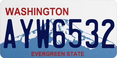 WA license plate AYW6532
