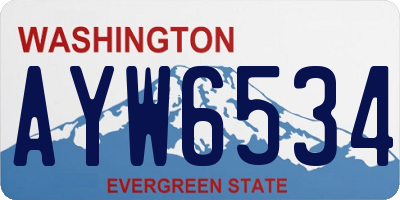 WA license plate AYW6534
