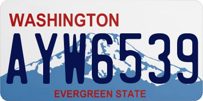 WA license plate AYW6539