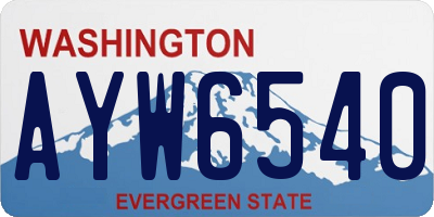 WA license plate AYW6540