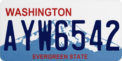 WA license plate AYW6542