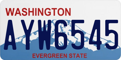 WA license plate AYW6545