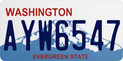 WA license plate AYW6547