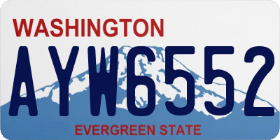 WA license plate AYW6552