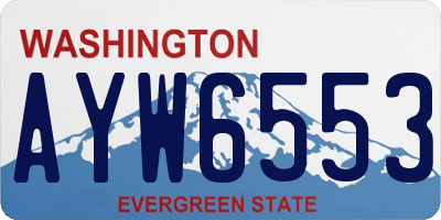 WA license plate AYW6553