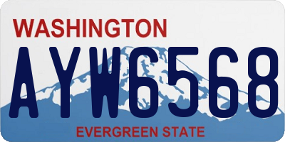 WA license plate AYW6568