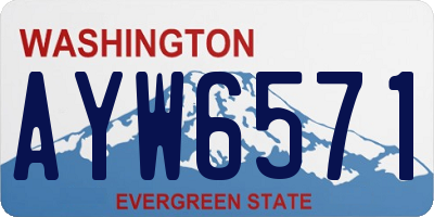 WA license plate AYW6571