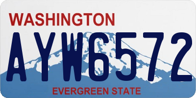 WA license plate AYW6572