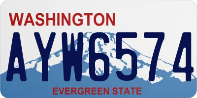 WA license plate AYW6574