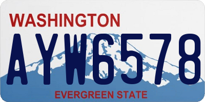 WA license plate AYW6578