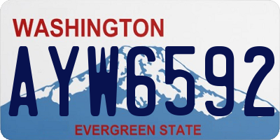 WA license plate AYW6592