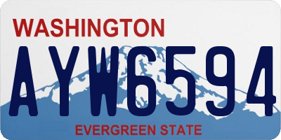 WA license plate AYW6594