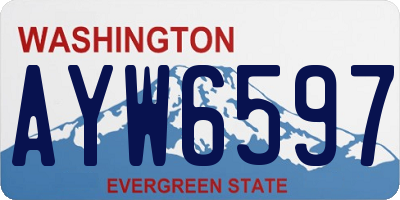 WA license plate AYW6597