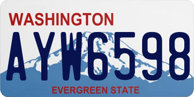 WA license plate AYW6598