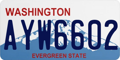 WA license plate AYW6602